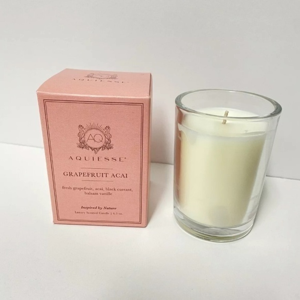 Aquiesse Grapefruit Acai Luxury Scented Candle NEW IN BOX 6.5oz.